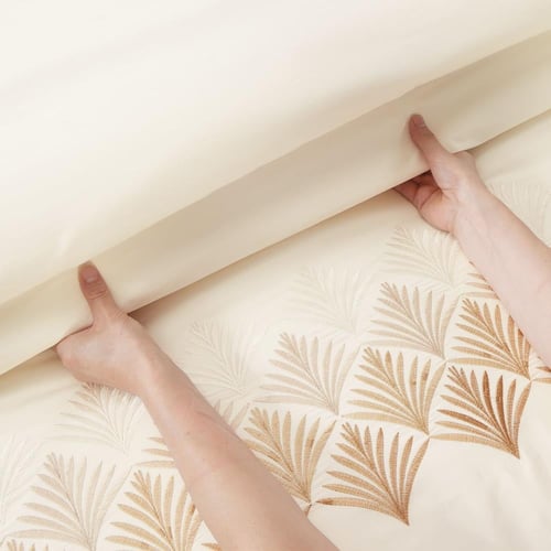 مفرش قطن مطرز حشوة متحركة صيفي مزدوج 9 قطع - لينوف...