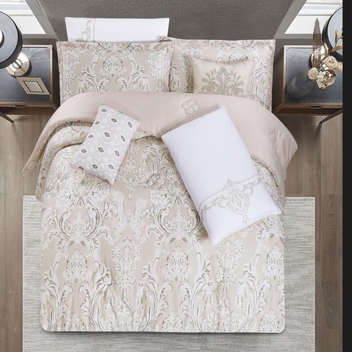 مفرش صيفي مزدوج من قماش التنسيل 8 قطع - ايليثيا -ب...