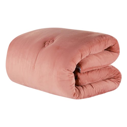 مفرش شتوي مخمل مقاس كوين 6 قطع - اودري - رمادي - خ...