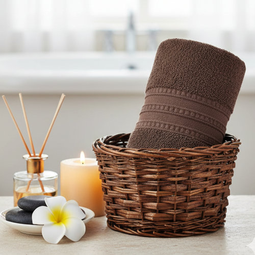 منشفة قطن - فيوريتا - مقاس صغير - 90*50 - بني