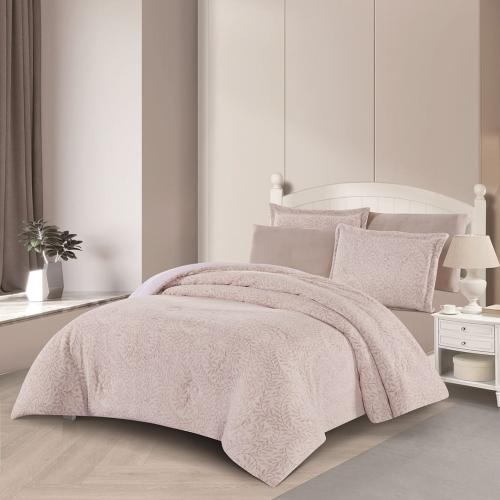 مفرش شتوي مزدوج مخمل فرو 6 قطع - اورنيلا - كريمي -...