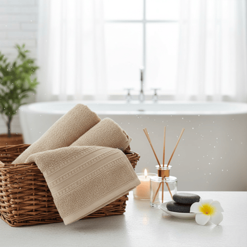 منشفة قطن - فيوريتا - مقاس صغير - 90*50 - بيج