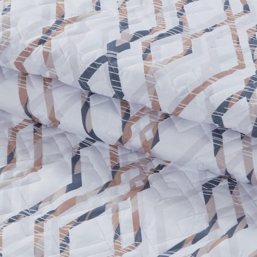 مفرش صيفي مزدوج حشوة مضغوطه 6 قطع - لونيا - ابيض -...