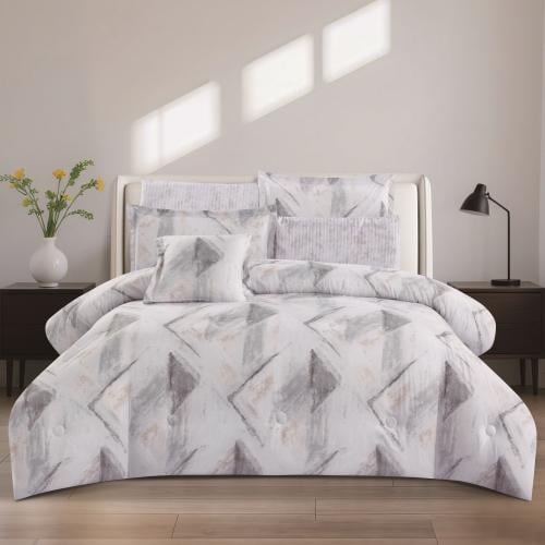 مفرش صيفي مقاس كوين وجهين ٧ قطع - فيفيان - كريمي -...