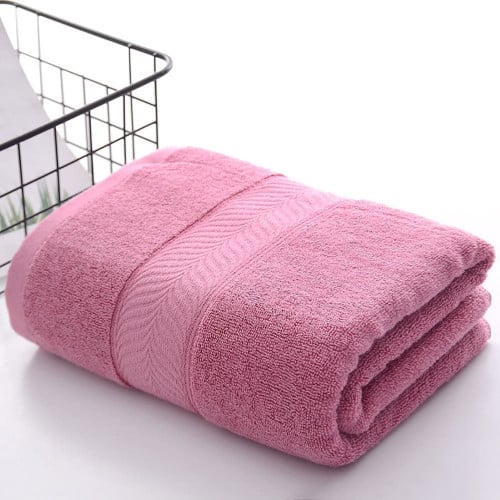 منشفة قطن بامبو مقاس وسط - زهري