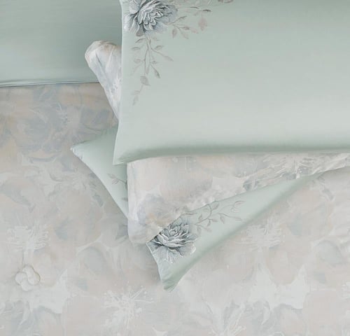 مفرش صيفي كوين تنسيل قطن 300 غرزة + مخدة هدية