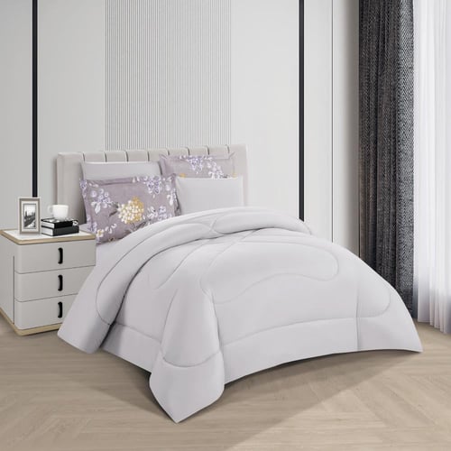 مفرش صيفي مفرد ونص 4 قطع - غاردينا -رمادي - رصاصي