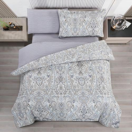 مفرش قطن صيفي مفرد ونص 4 قطع - فاليريا - كريمي - ر...