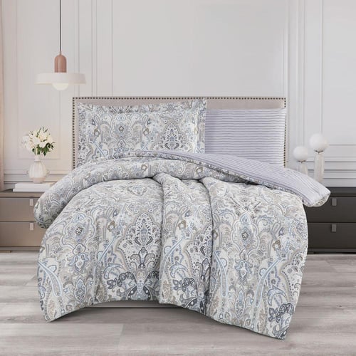 مفرش قطن صيفي مفرد ونص 4 قطع - فاليريا - كريمي - ر...