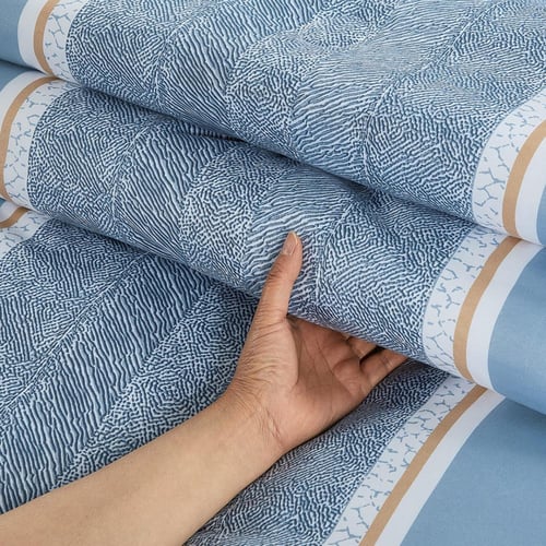 مفرش صيفي مزدوج وجهين ٧ قطع - اوركا - ازرق - سماوي