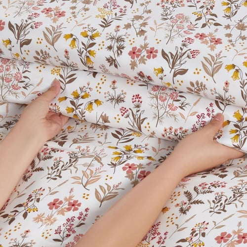 مفرش صيفي مقاس كوين وجهين ٧ قطع - فيفيان - كريمي -...