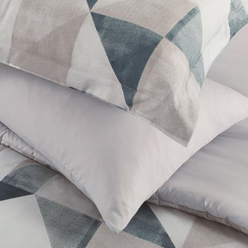 مفرش صيفي مفرد ونص وجهين 4 قطع - سيلون - رصاصي