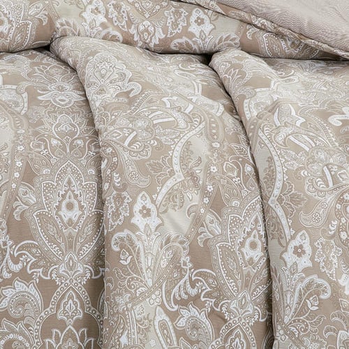 مفرش قطن صيفي مفرد ونص 4 قطع - فاليريا - بيج غامق