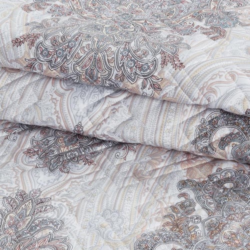 مفرش صيفي مزدوج حشوة مضغوطه 6 قطع - لونيا - كريمي...