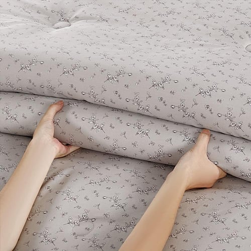 مفرش قطن صيفي مفرد ونص ٤ قطع - نولين -رمادي