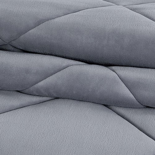 مفرش شتوي مزدوج مخمل فرو 6 قطع - جوانا -رمادي فاتح