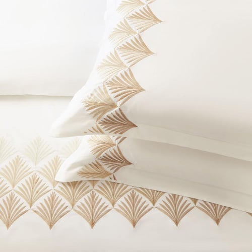 مفرش قطن مطرز حشوة متحركة صيفي مزدوج 9 قطع - لينوف...