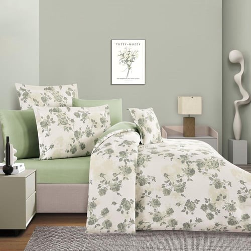 مفرش قطن صيفي مزدوج 8 قطع - افاليون -بيج فاتج - اخ...