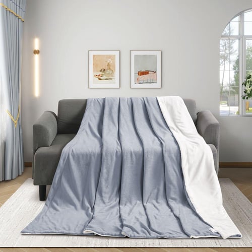 بطانية مخمل وفرو ماريو 200 × 230 - رصاصي