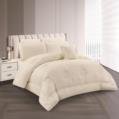 مفرش صيفي مزدوج جاكار ملمس حريري 7 قطع - مايورا -...