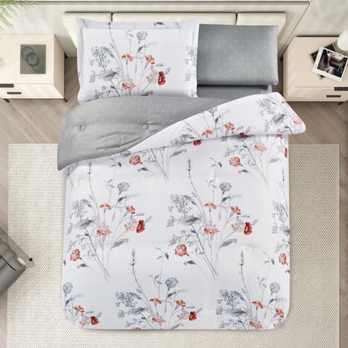 مفرش صيفي مفرد ونص 4 قطع - اديلين - اوف وايت - رما...