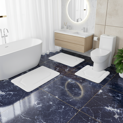 طقم سجاد حمام 4 قطع - امارا - كريمي