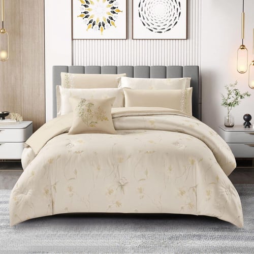 مفرش صيفي مزدوج تنسيل قطن 300 غرزة + مخدة هدية