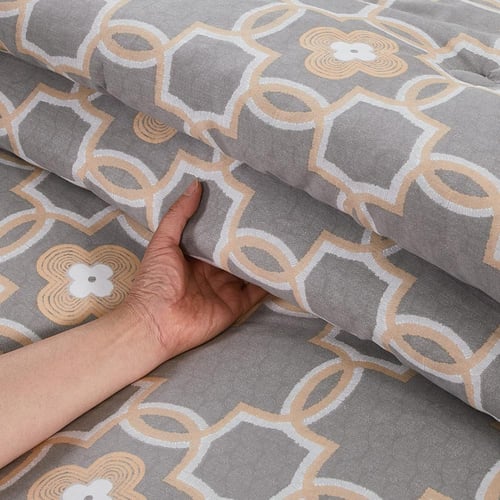 مفرش قطن صيفي مفرد ونص 4 قطع - فاليريا - رمادي - ب...