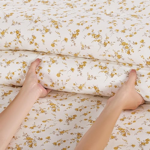 مفرش قطن صيفي مزدوج 8 قطع - زافيرا - كريمي - بيج غ...