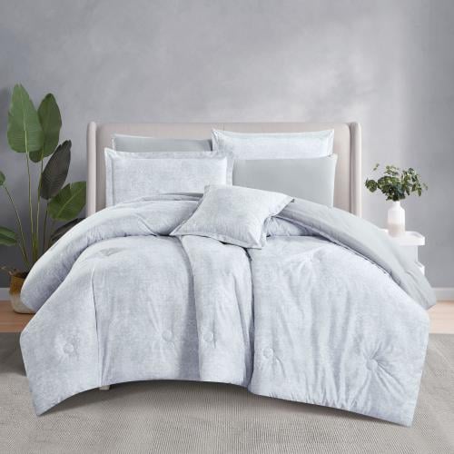 مفرش صيفي مفرد ونص وجهين 4 قطع - سيلون -رصاصي - رم...