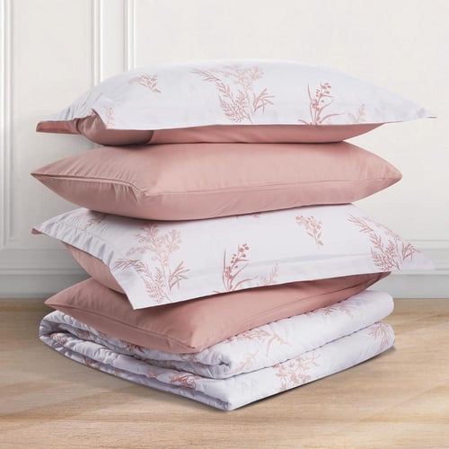 مفرش صيفي مزدوج حشوة مضغوطه 6 قطع - لونيا- ابيض -...