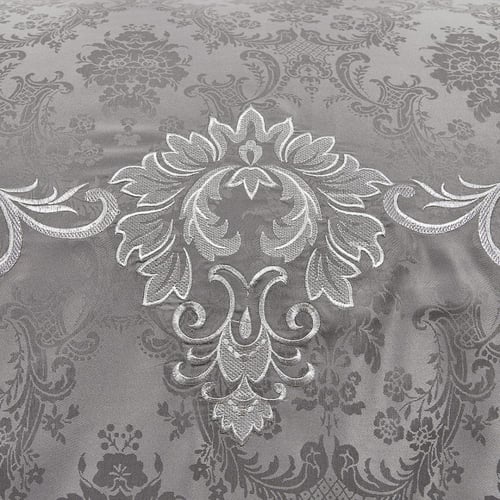 مفرش صيفي مزدوج جاكار مطرز 7 قطع - نيرفانا - رمادي