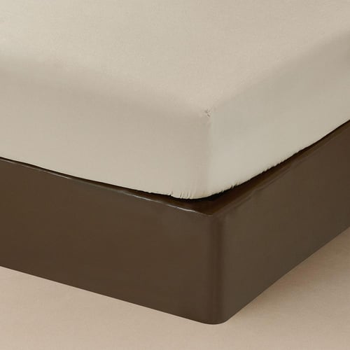 مفرش صيفي مزدوج جاكار 7 قطع - امالثيا - لونه بيج