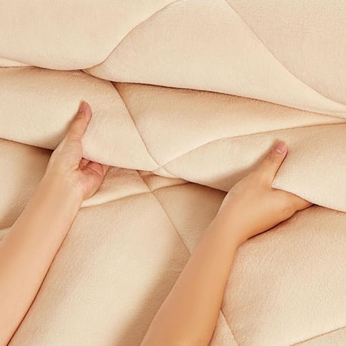 مفرش شتوي مزدوج مخمل فرو 6 قطع - جوانا - كريمي