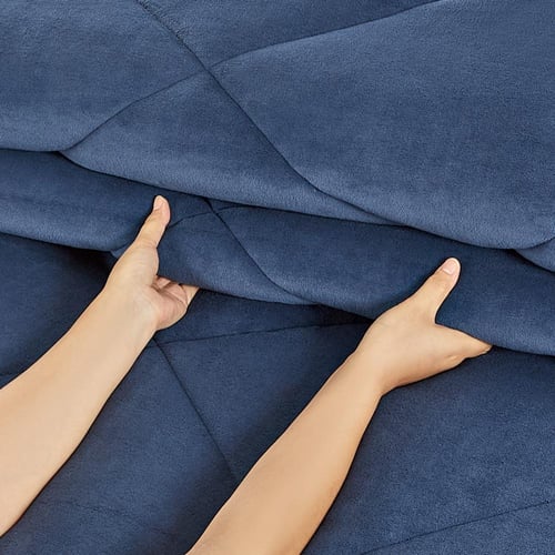 مفرش شتوي مخمل فرو مفرد ونص 4 قطع - ميرولينا - كحل...