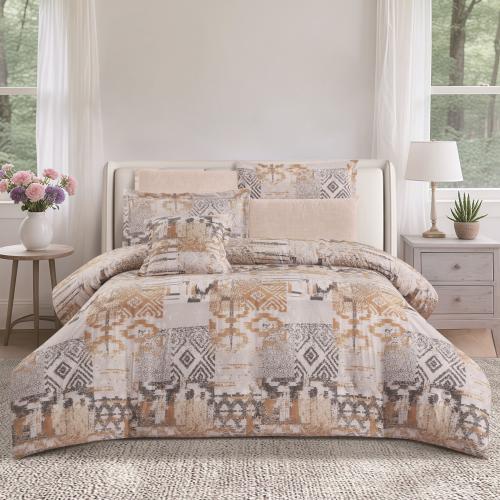 مفرش صيفي مفرد ونص 4 قطع - تيانا - كريمي - بيج