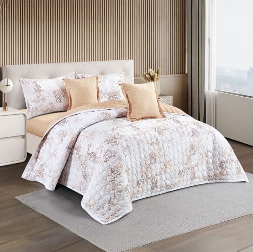 مفرش صيفي مفرد ونص مضغوط 4 قطع - حشوة خفيفة -اسيلو...