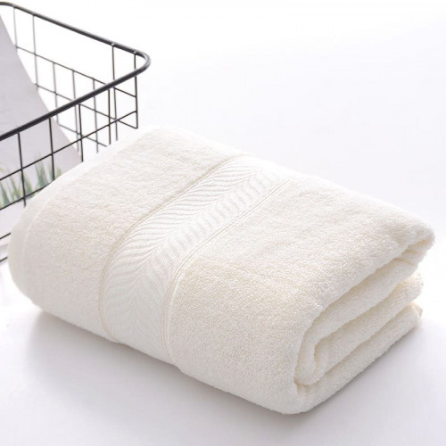 منشفة قطن بامبو مقاس وسط - أبيض