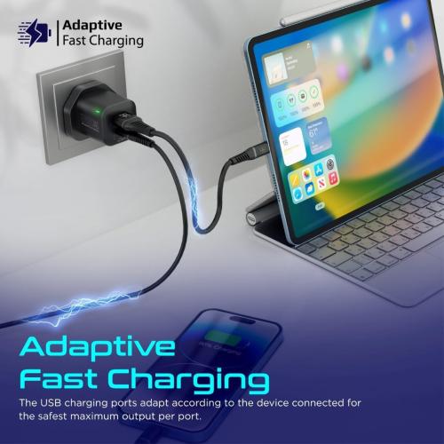 شاحن من بروميت بتقنية USB، متوافق مع الهواتف الذكي...