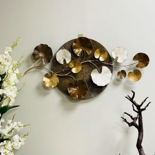 لوحة جدارية حديد برونزية غصن شجرة باوراق برونزي وا...