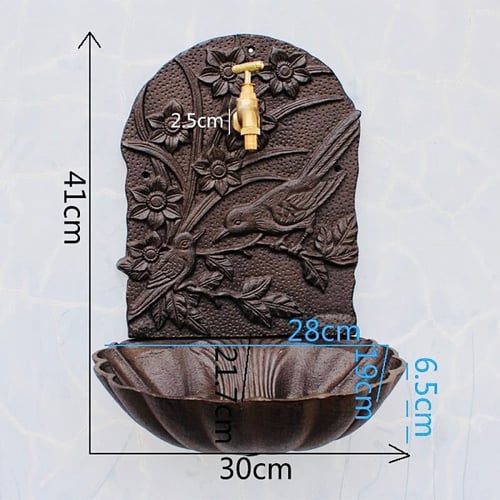 حوض حائط ريفي من الحديد بشكل حوض غسيل معدني مثبت ع...