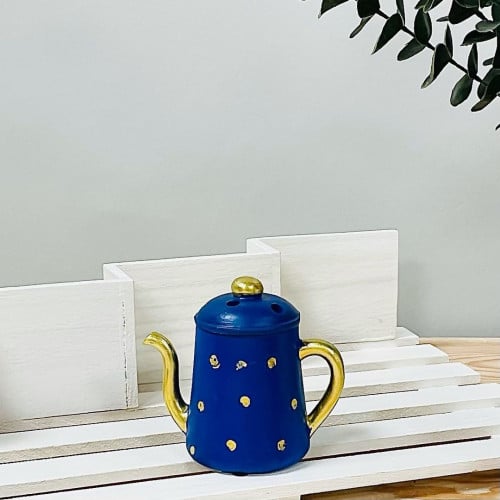 مبخرة سيراميك ابريق انتيك كحلي و ذهبي