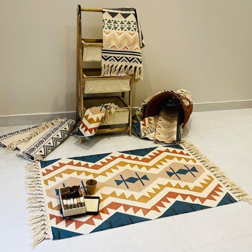 بساط صغير قطن ملون 90*60