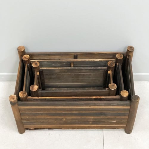 طقم مراكن زرع خشب 3 قطع