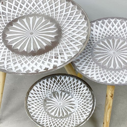 طقم طاولة خشب 3 قطع