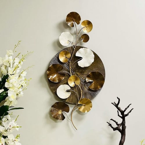 لوحة جدارية حديد برونزية غصن شجرة باوراق برونزي وا...