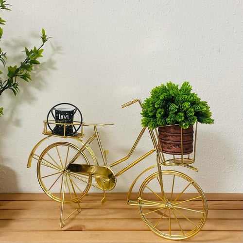 تحفه ستاند دراجة ذهبية انتيك