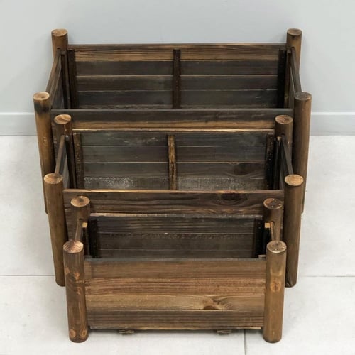 طقم مراكن زرع خشب 3 قطع