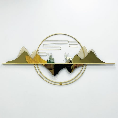 لوحة جدارية حديد ذهبي