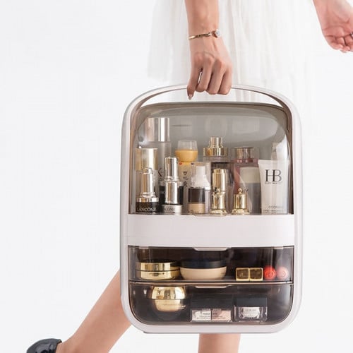 منظم ميك اب والعناية بالبشرة صندوق ابيض كبير تنظيم...